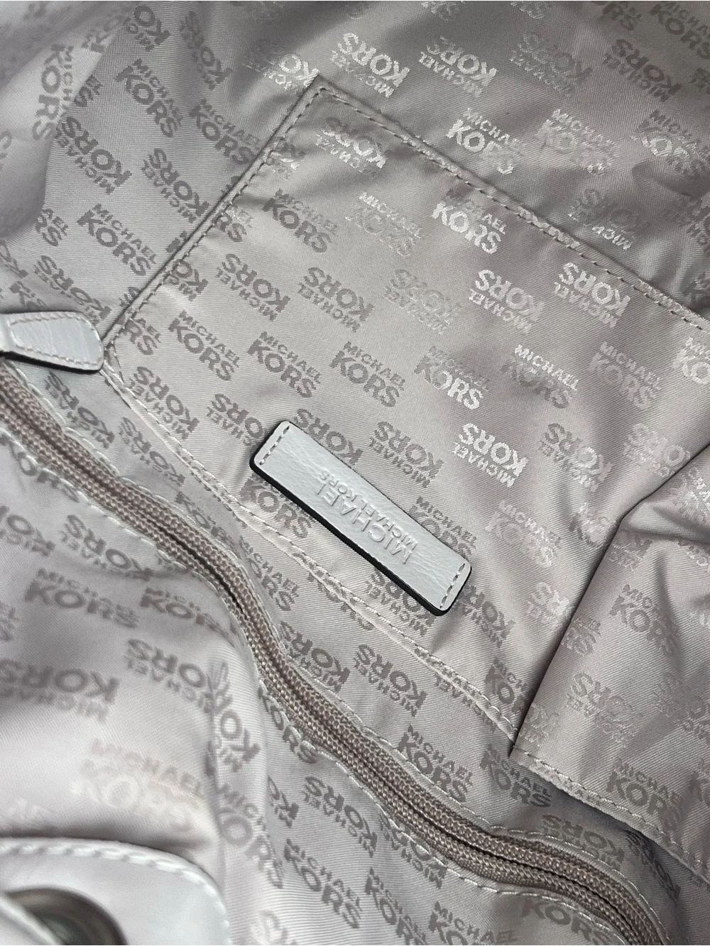 Michael Kors Cream Leather Stud-Trim Satchel